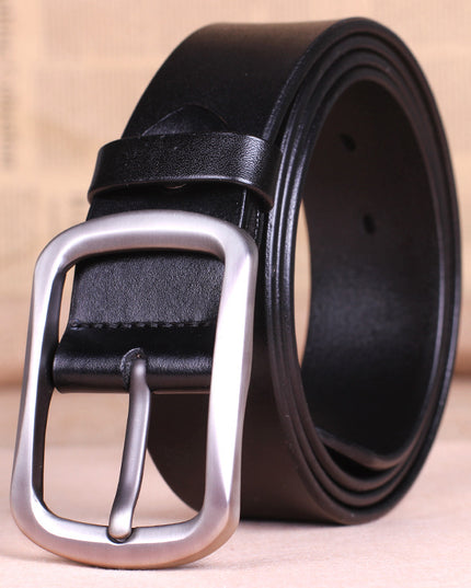 Leather belt buckle male pure leather belt young mens belt all-match middle-aged.