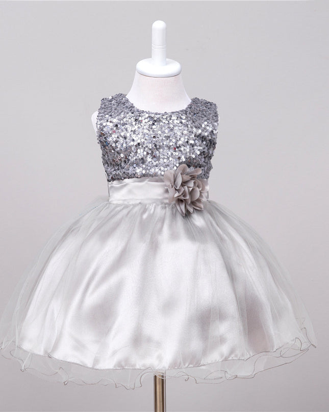 Baby Sequin Dress Flower Girl Wedding Princess Dress
