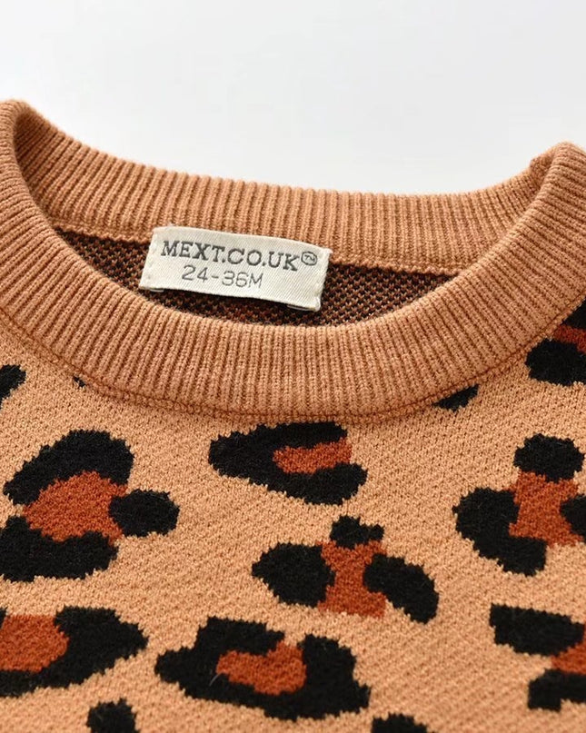 New Korean Style Jumper Leopard Sweater For Kids