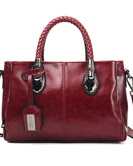 Vintage Oil Wax leather luxury handbags Women Bags