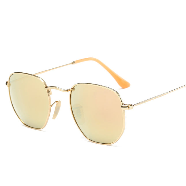 Sunglasses men and women retro metal sunglasses tide fashion coated reflective sunglasses