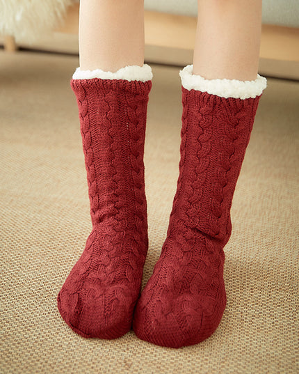 Casual Plus Velvet Mid-tube Ladies Snow Slippers Carpet Socks