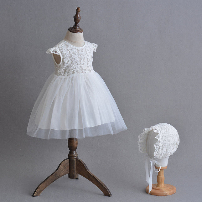Cross border summer, light and breathable baby princess dress, baby dress, lace dress, full moon baby yarn skirt