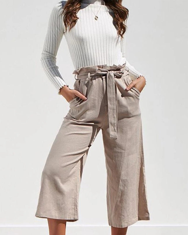 Cropped Wide Leg Cropped Pants