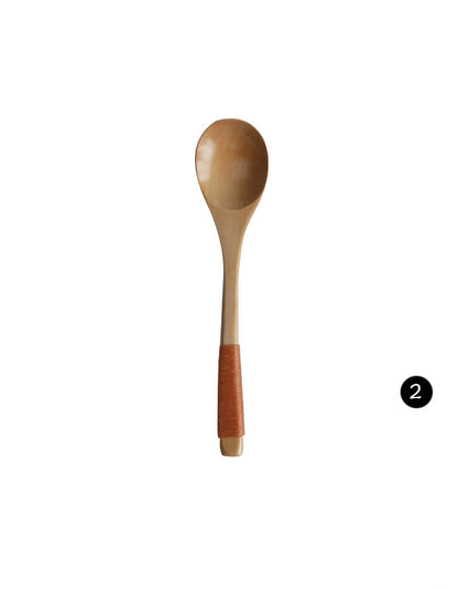 Japanese Style Wooden Bamboo Spoon Fork Cooking Utensil