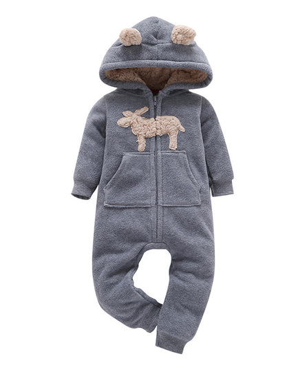 Long-sleeved fleece baby clothes romper
