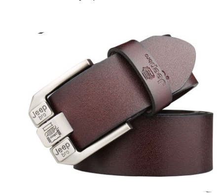 Leather belt, long plus size fat cowhide belt, pin buckle, casual wide decoration