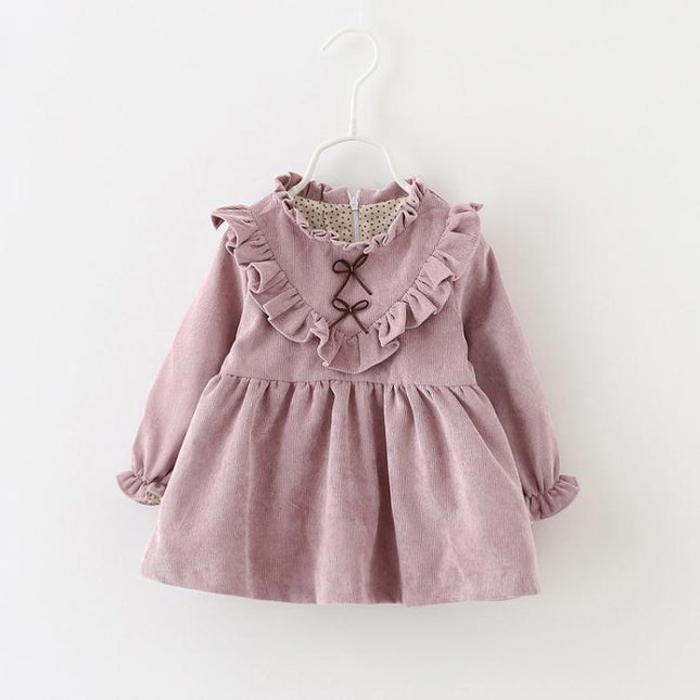 2021 spring new Korean dress children's skirt, baby girl dress, baby spring blouse, corduroy