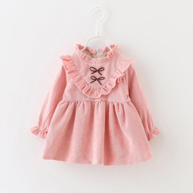 2021 spring new Korean dress children's skirt, baby girl dress, baby spring blouse, corduroy