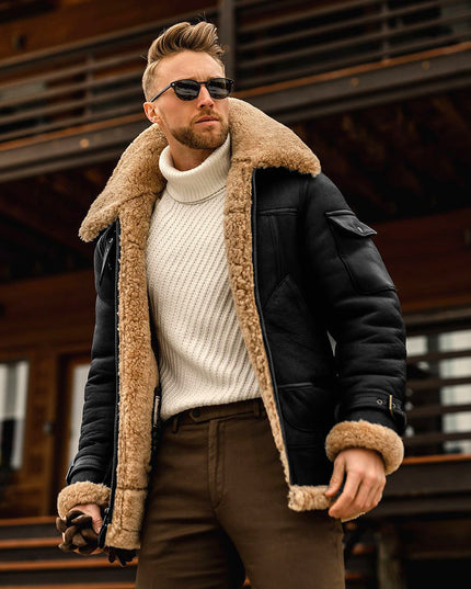 Men's Jacket Fur One Winter Coat With Thicker Hair