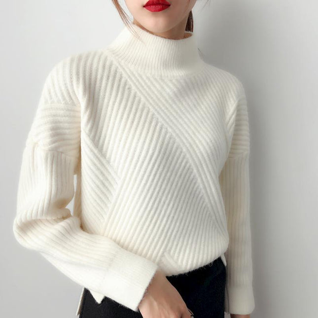 Women's Sweater Loose Lazy Half High Collar