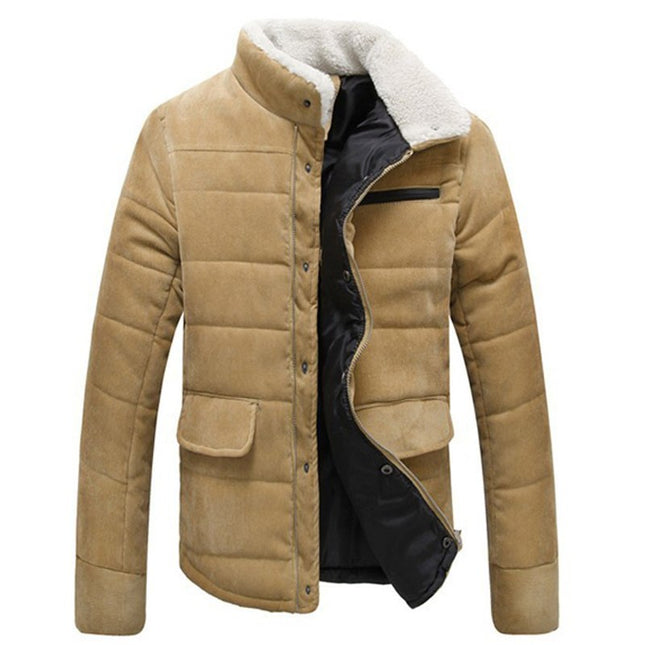 Autumn & Winter Men's Stand Fur Collar Slim Fif Fashional Jacket Four Color New Arrival Solid Soft Man Jacket