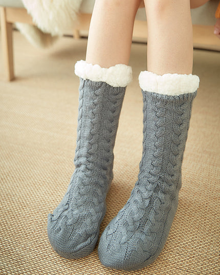 Casual Plus Velvet Mid-tube Ladies Snow Slippers Carpet Socks