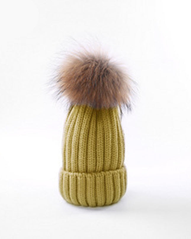 Autumn and winter new scorpion hair ball children's wool hat