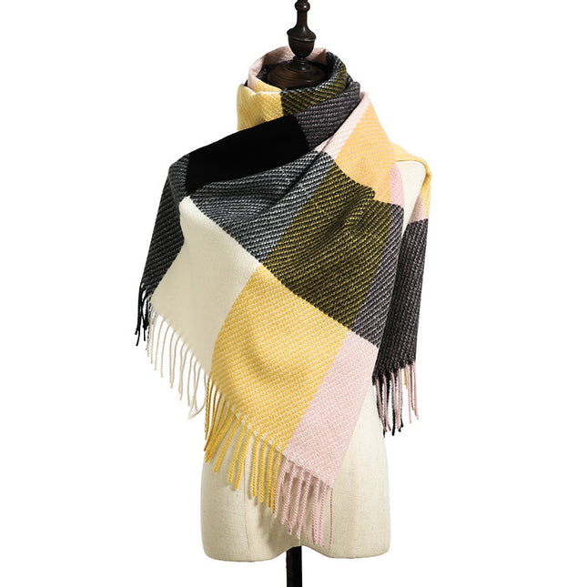 New Cashmere Tassel Thickened Cold And Warm Scarf