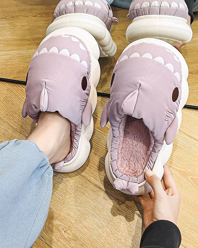 Shark Shoes Winter Warm Home Slippers Women