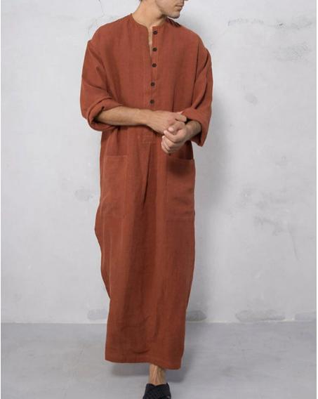 Men's Long Sleeve Arabian Striped Printed Shirt