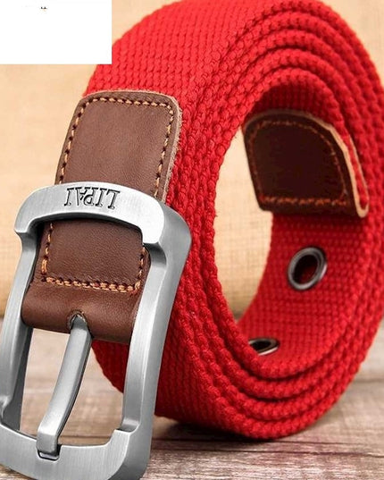 Men's Canvas Work Belt Labor Insurance Pin Buckle Belt