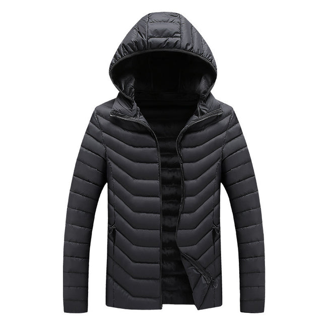 Hooded Padded Winter Jacket Slim Fit Imitation Down Padded Jacket Thick Mens Autumn And Winter
