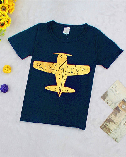 Fashion Casual Cotton Print Fashion Small Airplane Kids T-shirt