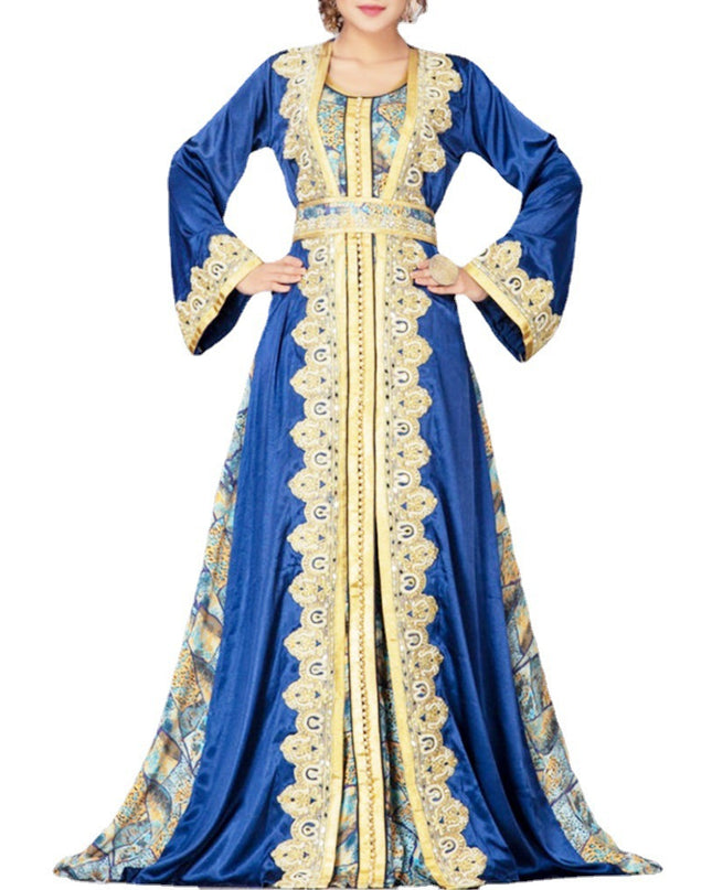 Middle Eastern Printed Dress Muslim Robe