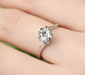 925 sterling silver ring high-grade platinum snowflake carat simulation diamond ring Japan and South Korea couple engagement wedding accessories