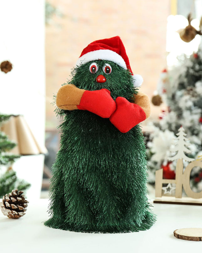 New Electric Toy Electric Plush Toy Doll Funny Cute Green Electronic Xmas Tree Musical Santa Claus Fun Toy Christmas Decoration