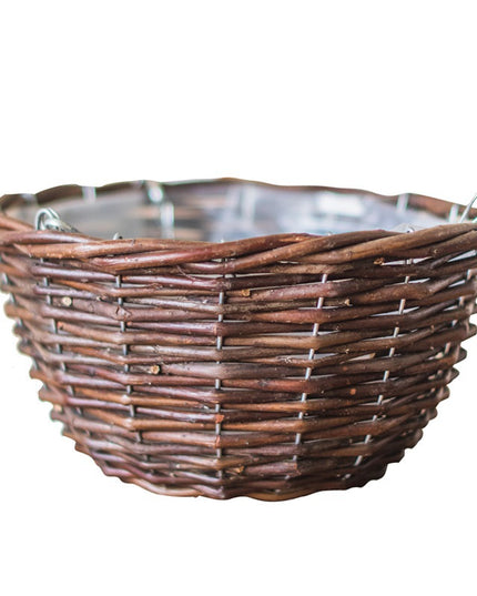 Natural wicker hanging basket flower pot