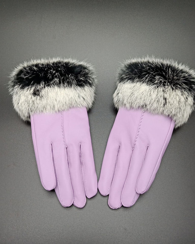 Rabbit hair mouth fashion gloves