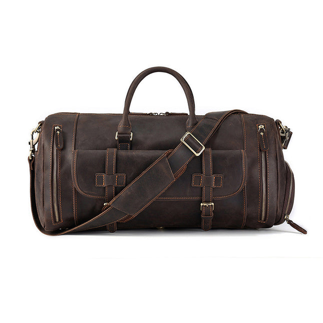 Crazy Horse Leather Travel Bag Large Capacity