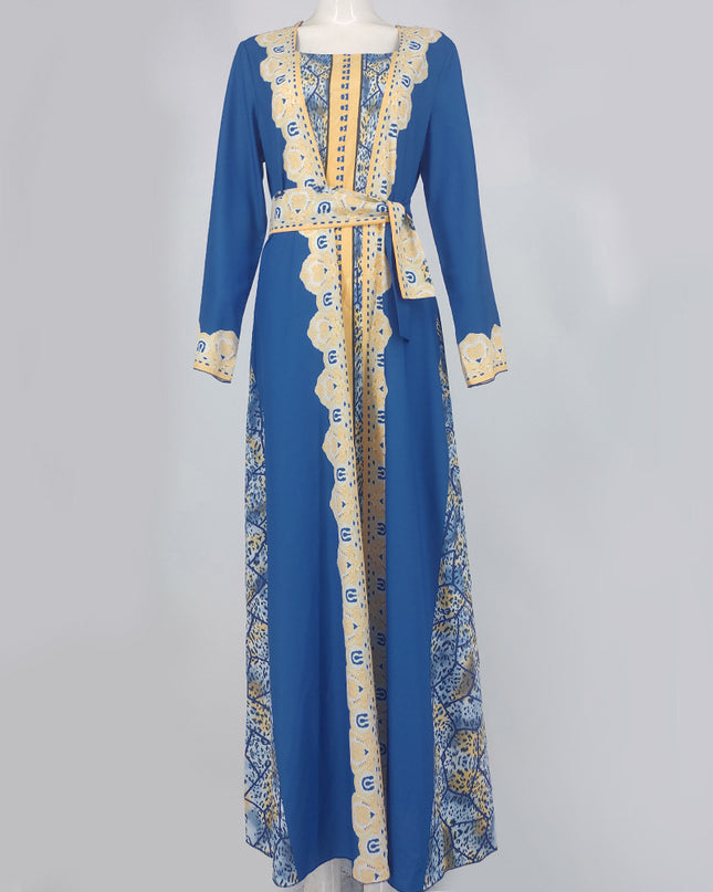 Middle Eastern Printed Dress Muslim Robe