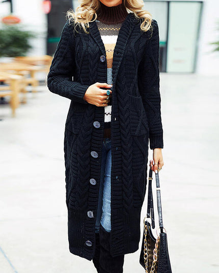 Wool Solid Color Cardigan Loose And Long Oversized Coat