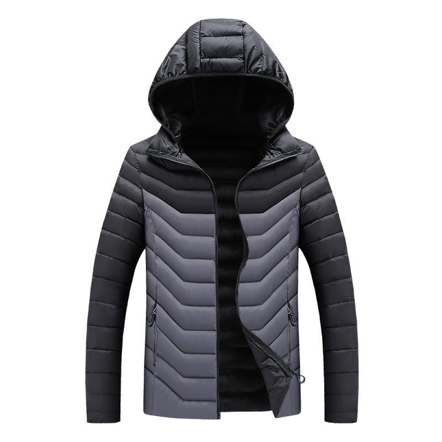 Hooded Padded Winter Jacket Slim Fit Imitation Down Padded Jacket Thick Mens Autumn And Winter