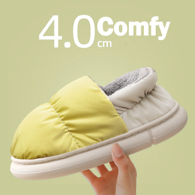 Unisex Slippers Home Winter Indoor Warm Shoes Thick Bottom Fur Plush Waterproof House Slippers