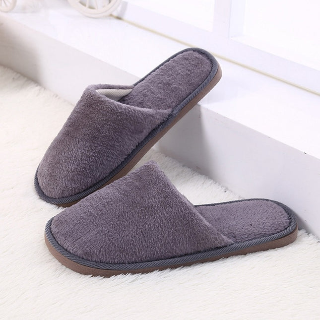 Unisex Slippers Home Winter Indoor Warm Shoes Thick Bottom Fur Plush Waterproof House Slippers