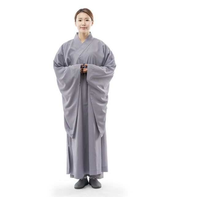 Zen Buddhist Robe Lay Monk Meditation Gown Monk Training Uniform Suit Lay Buddhist Clothes Set