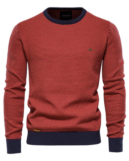 Casual Hit Color Men's European Size Shirt Trend Pullover