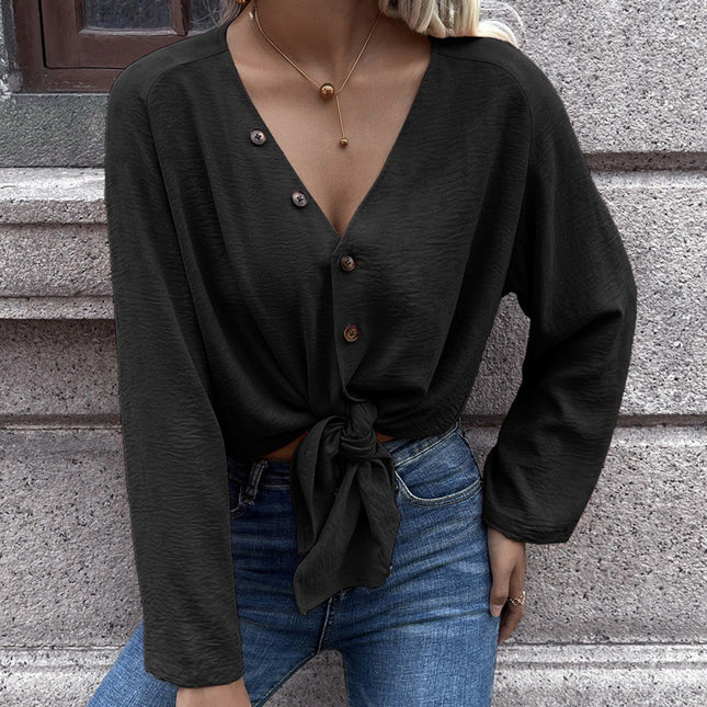 Casual Solid Single Breasted Cardigan Long Sleeve Shirt