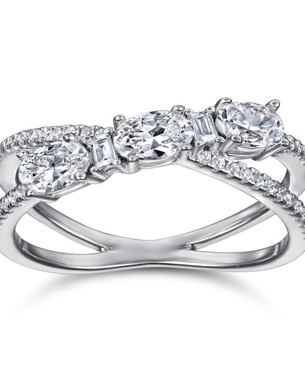 Rings 925 Silver Rotary Cross Denier Zircon Ring Women''s Wedding Engagement Ring