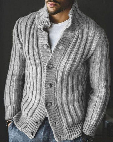 Men's Casual Single-breasted Knitted Sweater