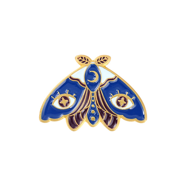 Women's Enamel Vintage Star Moon Brooch Gold Badge Animal Jewelry