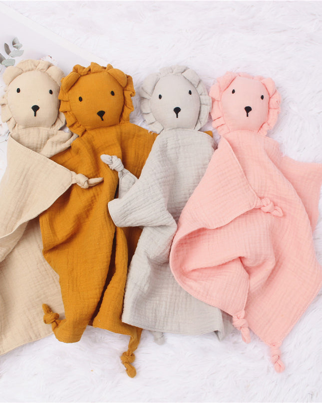 INS Wind Baby Cotton Gauze Comfort Towel Muslin Baby Sleeping Doll Lion Saliva Towel