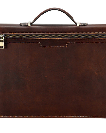 Crazy Horse Leather 13.3 Inch Laptop Bag Vintage Men Briefcase