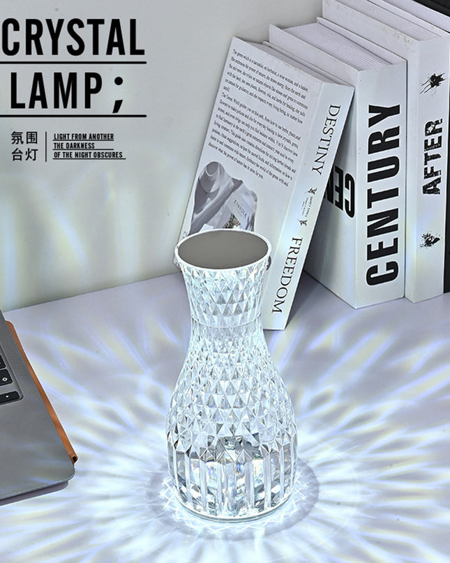 Vase Shape Atmosphere Crystal Lamp Romantic Bedside Diamond Table Lamp  Home Christmas Decorations LED Lights