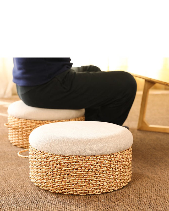 Linen Futon Cushion Handmade Tatami Mat Woven Floor Pier