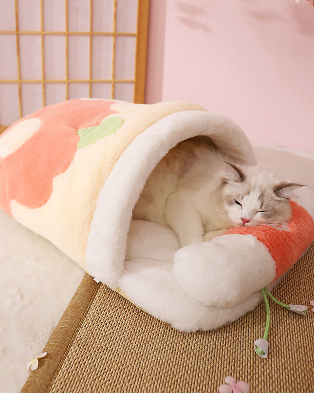 Warm Semi-enclosed Dinosaur Cat Bed Thickened Pet Supplies