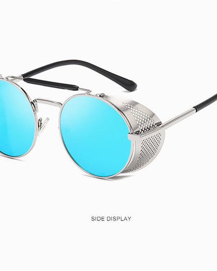 European And American New Steampunk Glasses Retro Color Film Reflective Aviator Sunglasses