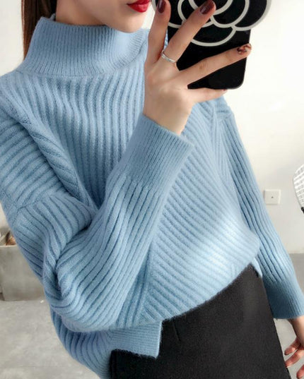 Women's Sweater Loose Lazy Half High Collar
