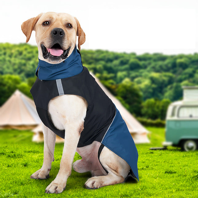 Pet Supplies Dog Jacket Colorblock Raincoat Waterproof Reflective