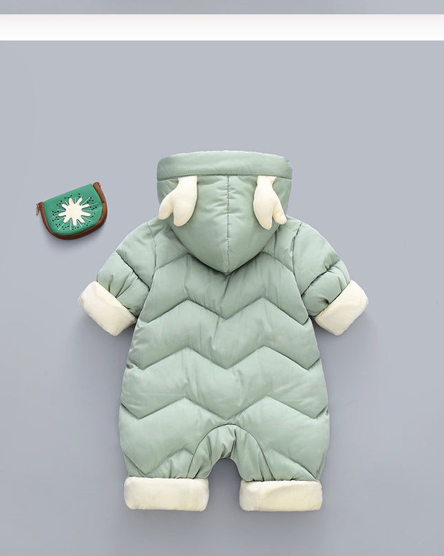 Baby Winter Snowsuit Plus Velvet Thick Baby Boys Jumpsuit 0-3 Years Newborn Romper Girl Clothes Overalls Toddler Coat